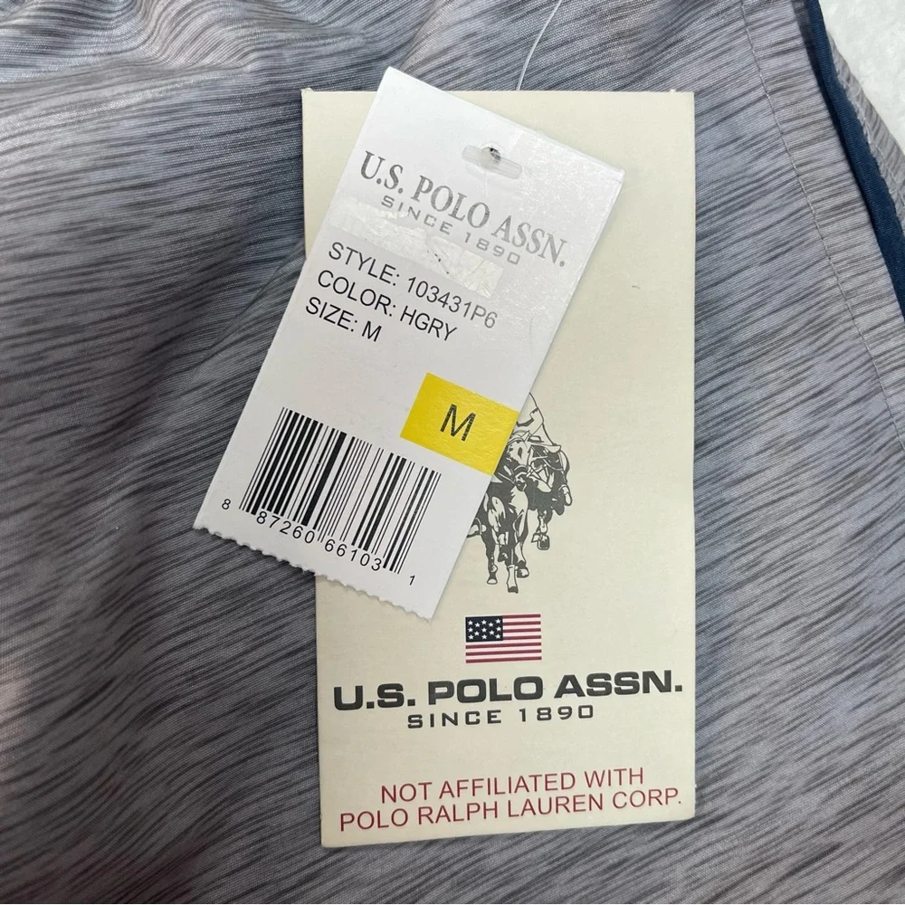U.S. Polo Assn. USPA Contrast Waistband Swim Trunks Shorts Gray
